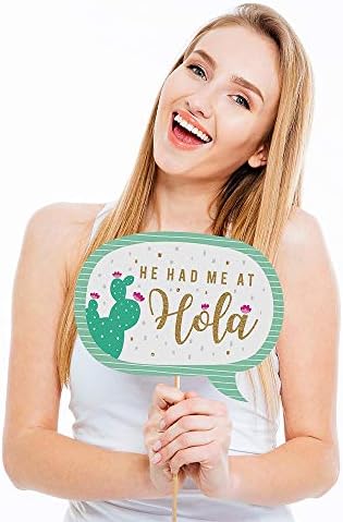 Fiesta Bridal Shower Photo Booth Prop Kit, DIY Cardstock Props - 20pc