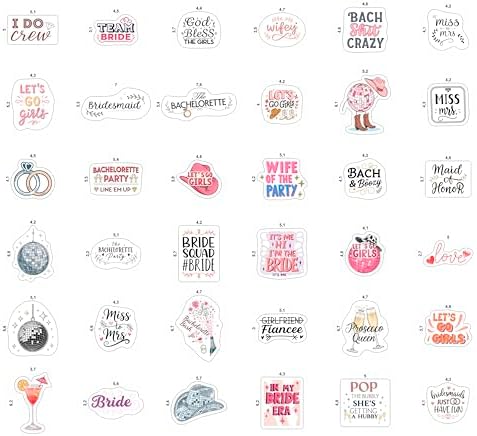 100Pcs Bachelorette Stickers for Scrapbooking, Bride Stickers for Water Bottle - Bachelorette Party Supplies - Gift for Women & Men