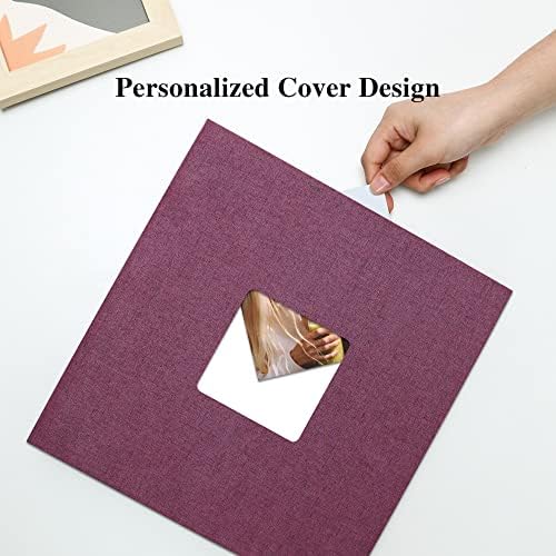 Vienrose Large Photo Album Self Adhesive for 4x6 8x10 10x12 Pictures Linen Scrapbook Album DIY 40 Blank Pages with A Metallic Pen