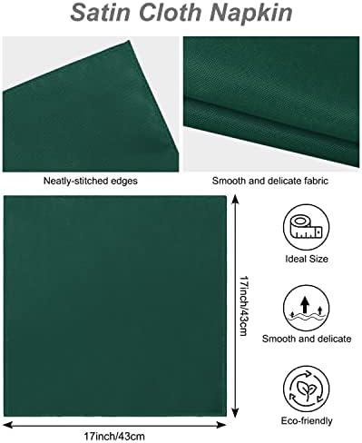 12 Pack Gold Napkin Rings and Cloth Napkins Set of 6, 17x17 Satin Cocktail Napkins Bulk Table Napkins Holder for Wedding Reception Personalized Napkins Bridal Shower for Party Decorative