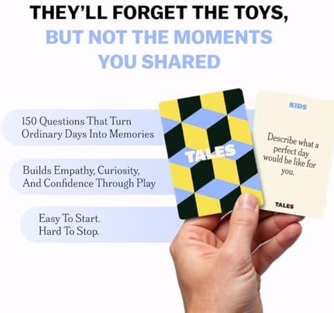 TALES 150 Conversation Cards, Kids Edition, Road Trip Game, Family Bonding