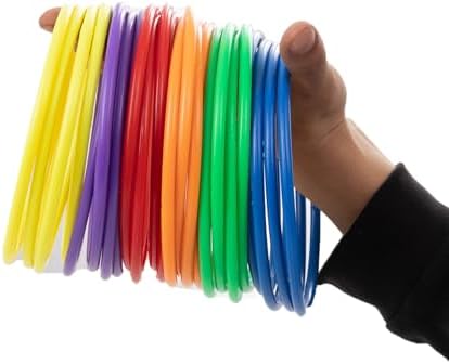 24 Pcs Plastic Ring Toss Game for Kids Toss Rings for Speed Agility