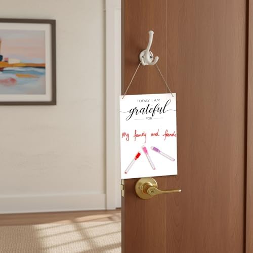 Gersoniel Thanksgiving Dry Erase Board with 8 Marker Acrylic Gratitude Board for Wall Assembled Today I Am Grateful for Dry Erase Decor, Wet Wipes Can Be Wiped