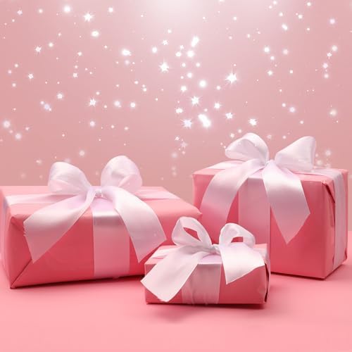 Vanhench 17.5"×963" (80 1/4FT) Pink Wrapping Paper Roll