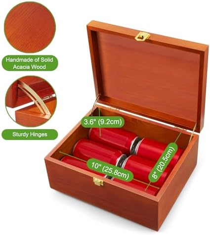 DRASTAR Wooden Keepsake Box, Large Storage Box with a Hinged Lid, Memory treasure box for Crafts and Photo Storage
