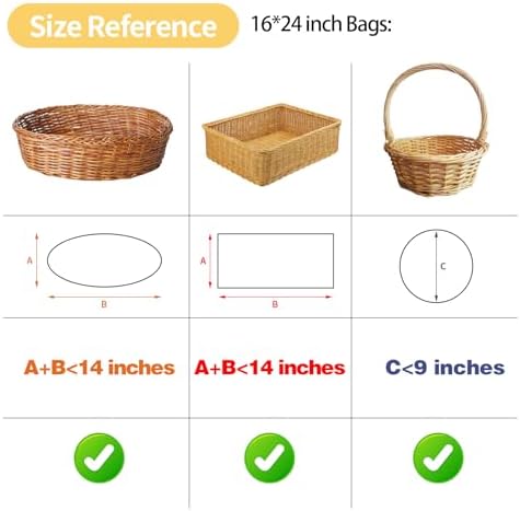 COQOFA 20 Pieces Large Cello/Cellophane Bags,16x24 Inches Clear Basket Gift Bags Gold Star Printed OPP Plastic Cellophane Wrap for Baskets Gift Packaging with Gold Pull Bows