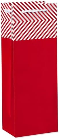 American Greetings Multi Design Wine Gift Bags, Red, White and Silver (5 Bags)