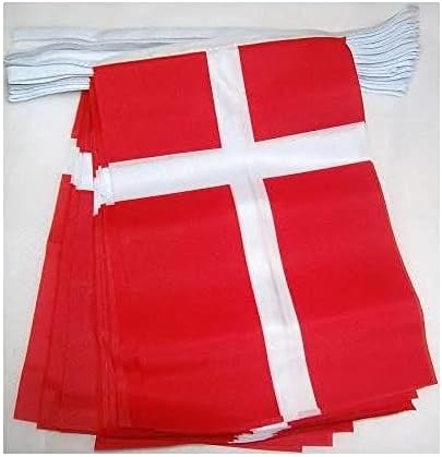 AZ FLAG Denmark Bunting 20 ft 20 flags Light Polyester