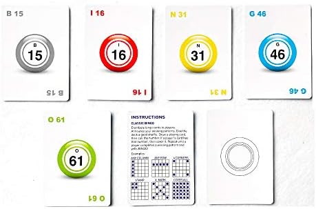 Yuanhe 2.5"X3.5" Bingo Calling Cards - Colorful and Durable Bingo Cards for Bingo Games, Complete Deck of 75 Numbers(B1-O75) (Pack of 2)