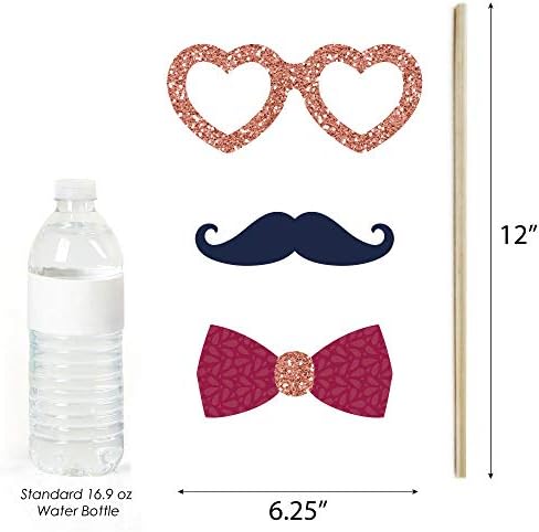 Vino Bridal Shower Photo Booth Prop Kit, DIY Cardstock Props - 20pc