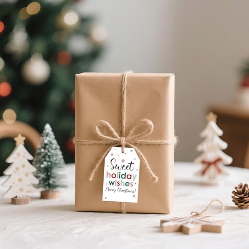 joycraft 50Pcs Christmas Gift Tags, Merry Christmas Tags with String