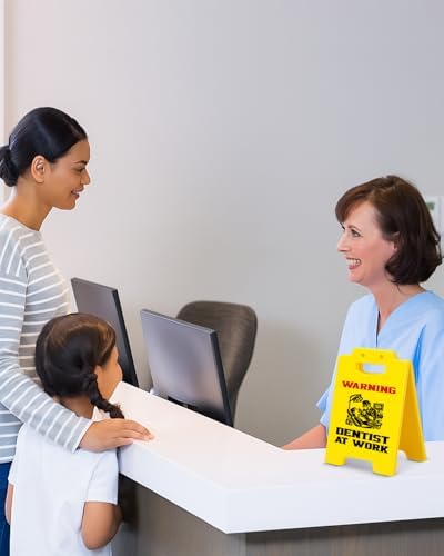 Funny Dentist Gifts Dental Office Decor Warning Dentist at Work Desk Sign