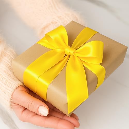 30 Yards 1 1/2 in Yellow Ribbon for Gift Wrapping Birthday Christmas Party