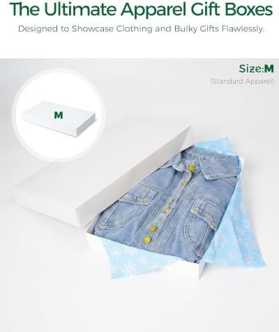 SUNCOLOR 6 Pack 14" Christmas Gift Boxes With Lids For Clothes Presents