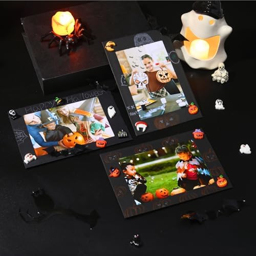 Meonua Halloween Photo Frame Crafts DIY Photo Frames, 35 Piece Set Of 130 3D Accessory Crafts Halloween Party Decorations, Suitable For Children's Halloween Activities, Classroom Crafts Supplies