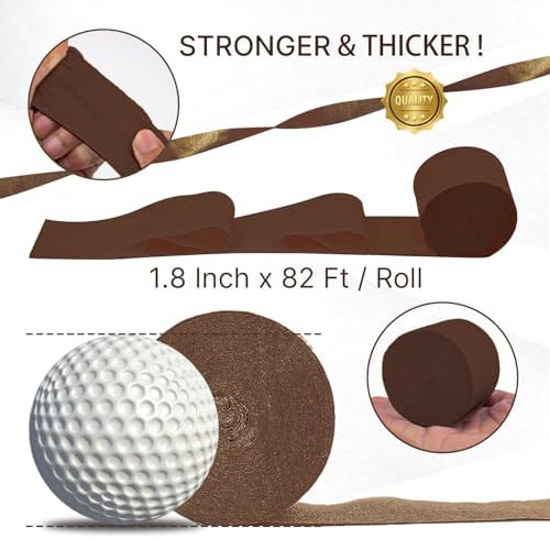 PartyWoo Brown Crepe Paper 4pcs 328 FT Boho Neutral Streamers