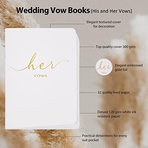 Wedding Vow Books His And Hers, Officiant Book For Wedding Ceremony, Gold Foil Wedding Notebook Bride Groom Booklet For Wedding Gifts, 28 Pages, 5.9" X 3.9", Wedding Journal, Terracotta beige
