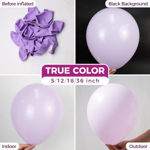 Bezente Pastel Purple Latex Round Helium Party Balloons 100 Pack 12 inch