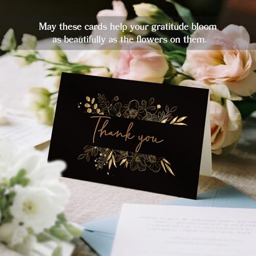 108 Pack Pre-Folded Floral Thank You Cards with Envelopes, 6 Designs