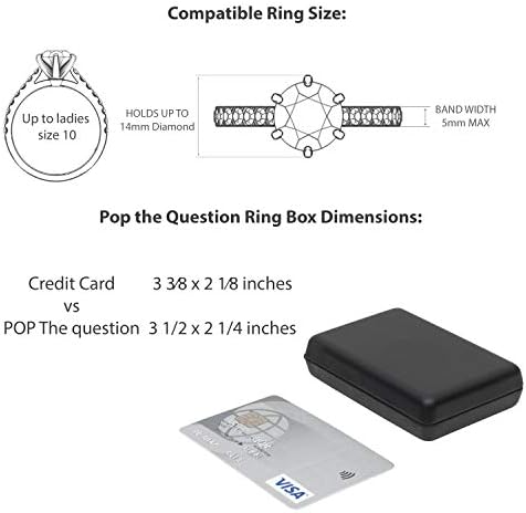 Noble Pack Pop the Question Ring Box - Flat & Slim Engagement Ring Box for Proposal or Special Occasion
