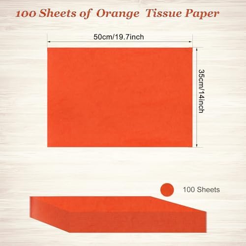 100 Sheets Orange Tissue Paper Artdly 14 x 20 Inches Plum Tissue Paper Bulk for Weddings Birthday DIY Project Wrapping Crafts Decor