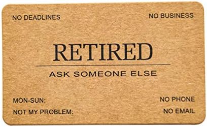 RXBC2011 Retired Business Cards Kraft paper Funny Retirement Gift (Pack of 50/No Case) For Retired Men Women Coworkers Employees Boss Friend Colleague