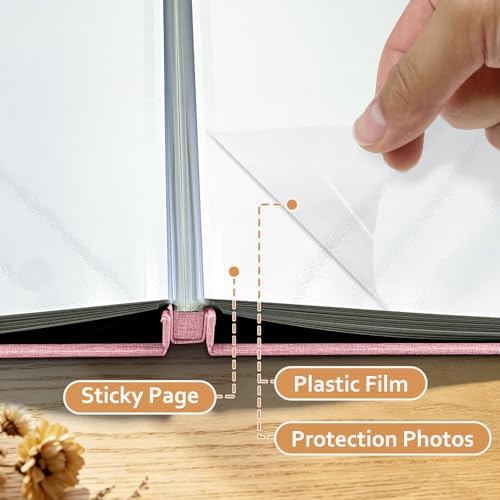 Large Photo Album Self Adhesive Scrapbook, 30 Sheets/ 60 Pages Photo Book for 4x6, 5x7, 8x10 Pictures, DIY Album for Birthday Gifts for Women Mom Wedding Baby Family Travel
