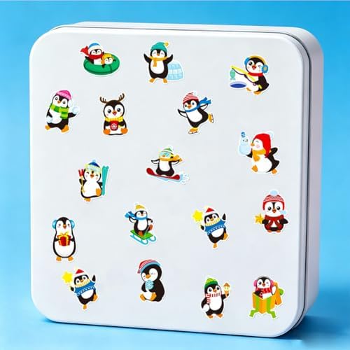 500PCS Penguin Stickers 16 Styles Little Penguin Sticker Rolls 1in Adorable Stickers Party Favors Waterproof Vinyl Sticker for Birthday Party Favors Envelopes Scrapbook Decorations
