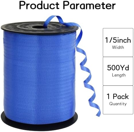 BEISHIDA 500 Yards Matte Dark Blue Ribbon Curling Crimped Ribbon Balloon String Ribbons for Gift Wrapping Ribbon for Birthday Party Festival Art Craft Decor Florist Flowers Decoration