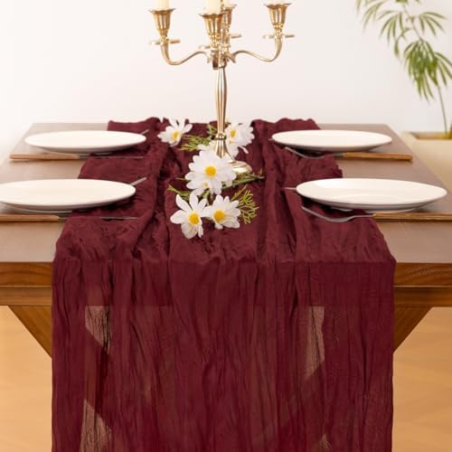 Cheesecloth Table Runner Fall Boho Wedding Birthday Party Home Decor