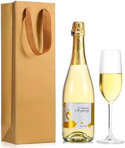 Zonon 48 Pieces Colorful Wine Gift Bags Bulk Christmas Wine Bottle Paper Bags Single Bottle Carry Bags with Handles for Wedding Birthday Housewarming Party Supplies, 3.5 x 4.3 x 13.8 Inch, 8 Colors