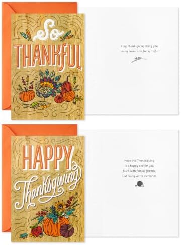 Hallmark Thanksgiving Cards, Assorted 16-Pack (Feeling Blessed)