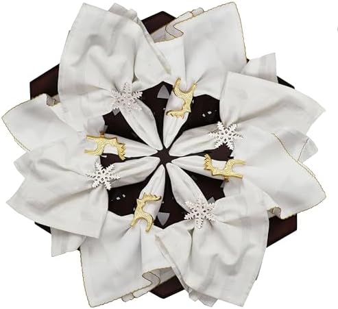 COTTON CRAFT Christmas Napkin Rings - 8 Pack Metal Reindeer Napkin Ring