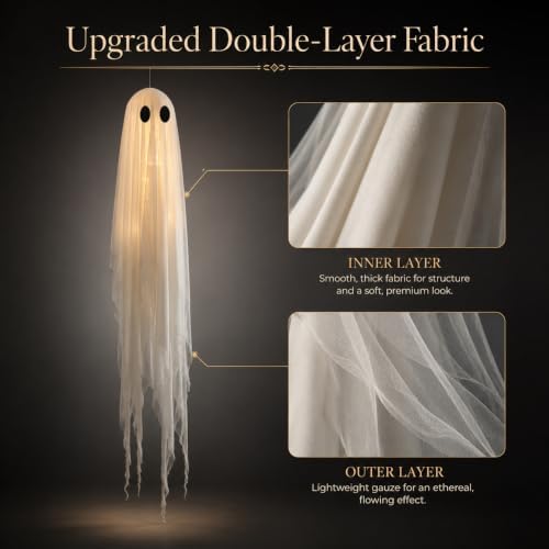 Halloween Decorations Outdoor 3 Pack Larger Pre-Assembled Hanging Ghosts