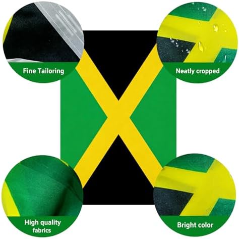 AhfuLife 33 Ft Jamaica String Flags Banner for World Cup Decorations 2026, 30 Pcs Small Jamaican Buting String Flags, Double Sided for Independence Day Garden Street Sports Party Decor (5.5×8.3 Inch)