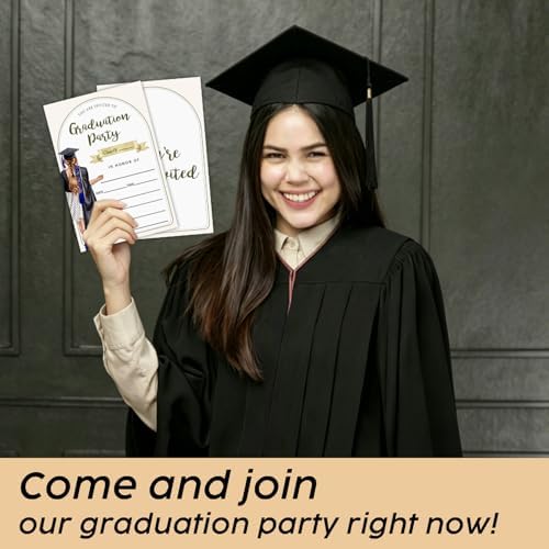 Graduation Invitations 2026 with Envelopes - 20 Pack Class of 2026 Tuxedo style Graduation Party Invitations, 4x6 Inch Fill-in Graduation Announcements for High School or College - A07