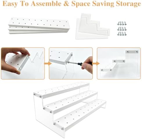1Pcs Wood & Acrylic Cake Pop Stand Display, 3 Tier White Lollipop Holder with 100 Lollipop Sticks, 57 Holes Popsicle Display Rack for Birthday, Wedding, Baby Shower Party Table Decor
