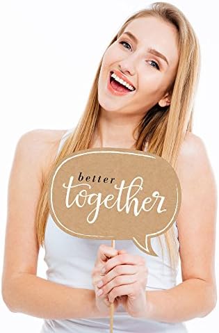 Better Together - Wedding Photo Booth Prop Kit, DIY Cardstock Props - 20pc
