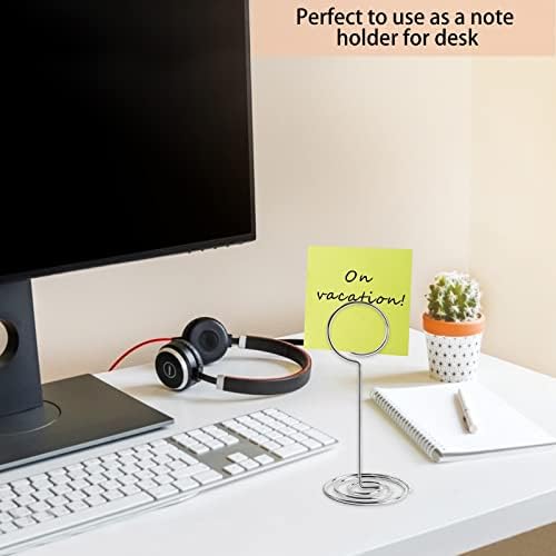 26 PCS Table Number Holder - Table Card Holder Stand Wire Photo Holder with 26 Pcs Floral Table Number Cards, Place Card Holder Stand for Weddings Party Office Paper Memo Menu Note Clips
