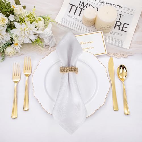 Meplait Napkin Rings Set of 6, Boho Napkins Holders Ring for Table, Brown