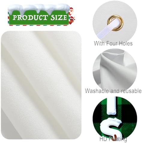 Nuxovilar Merry Christmas Porch Banners Set 12x71 Inches Polyester