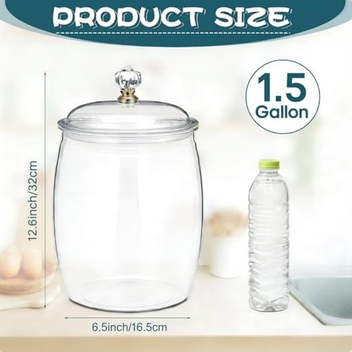 Nuogo Large Candy Jar with Lid Plastic Kitchen Storage,1.5 Gallon/192 Oz