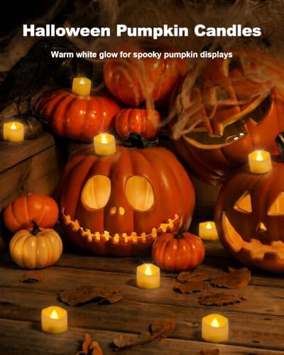 Homemory 100-Pack Flameless Tea Lights Candles Battery Operated, 200+ Hours