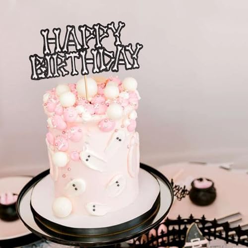 Ercadio 1 Pack Halloween Cupcake Toppers Glitter Horror Skull Cupcake Toppers Picks for Happy Halloween Day Theme Birthday Party Cake Decoration Supplies