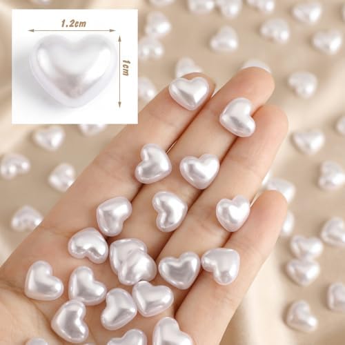500 Pcs Pearl Solid Heart Table Scatter Confetti Mini Wedding