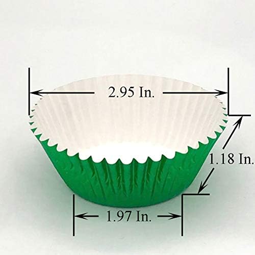 Bold Green Foil Cupcake Liners Standard Paper Baking Cups for Party, Birthday and More, 120-Count