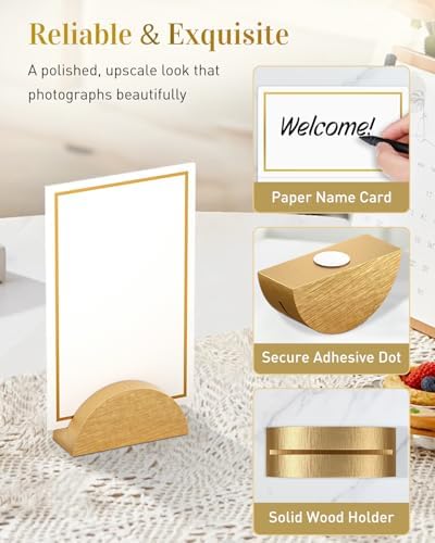 Uniclife 48 Pcs Place Card Holders for Wedding Party Tables