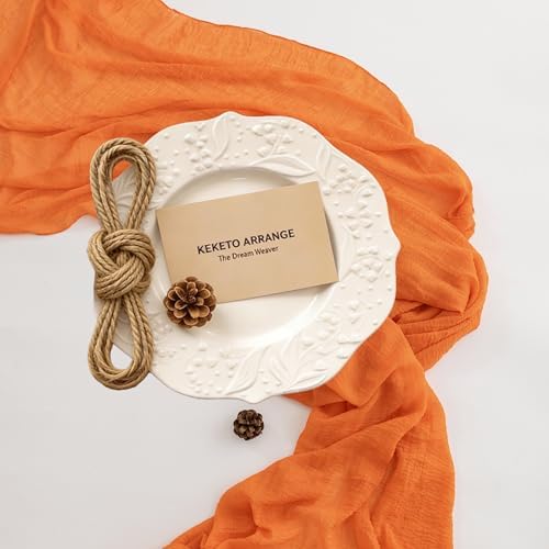 10Pcs Fall Orange Cheesecloth Table Runner 120 Inch Party Boho Home Decor