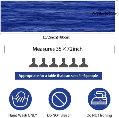 35x72 Inch Royal Blue Cheesecloth Table Runner Wedding Birthday Decor