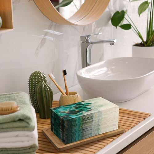 Seajan 200 Pcs Peacock Napkins Disposable Paper Hand Towels for Bathroom
